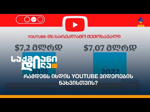 რამდენს იხდის YouTube ვიდეოების ნახვისთვის?